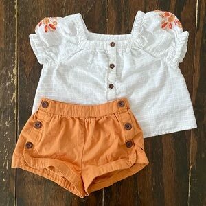Rachel Zoe 24 Months Girls Embroidered Top & Shorts Set